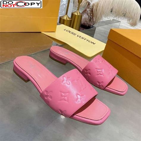 pink louis vuitton slides sandals monogram